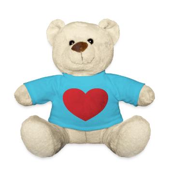 Herz - Teddy - Atollblau - Vorne