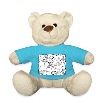 Pirate Adventure Treasure Map - Teddy Bear - atoll blue - Front