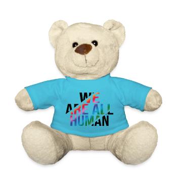 We Are All Human Rainbow Pride CSD - Teddy Bear - atoll blue - Front