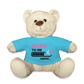 future maman. Patienter cadeau naissance - Nounours - bleu outremer - Devant