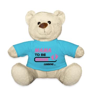 future maman. Patienter cadeau naissance - Nounours - bleu outremer - Devant
