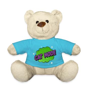 cat owner birthday present idea animals love - Teddy Bear - atoll blue - Front