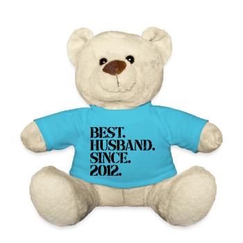 Bester Ehemann seit 2012, Geschenk zum 11-jährigen Jubiläum - Teddy - Atollblau - Vorne