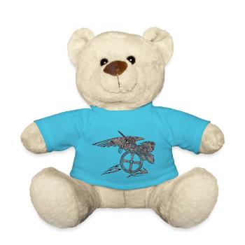 Michel archange saint ange chrétien saint snkt - Nounours - bleu outremer - Devant
