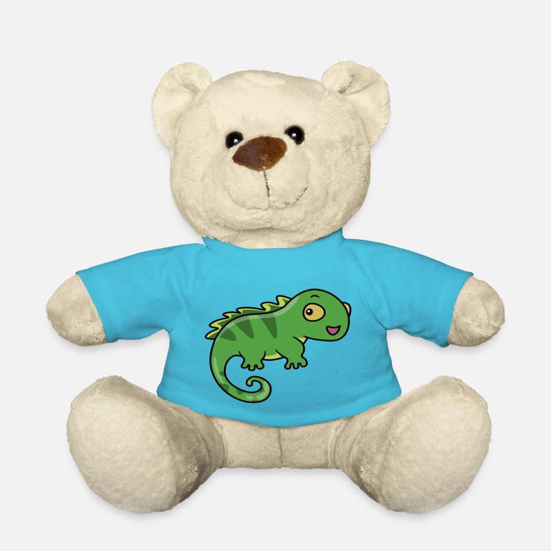 Grünes Kamelion - Teddy - Atollblau