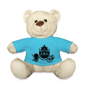 Silhouette der Kutsche der Krönung Karls X. - Teddy - Atollblau - Vorne