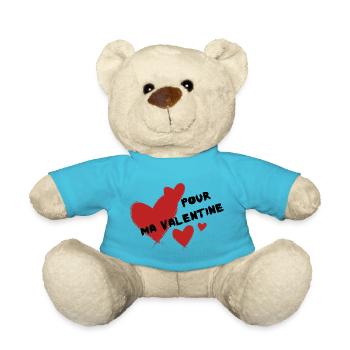 pour ma Valentine - Nounours - bleu outremer - Devant