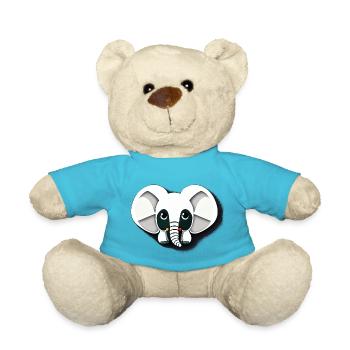 Little Elephant Cartoon Cute Adventure 11 - Teddy Bear - atoll blue - Front