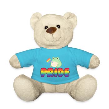 Gay Pride Rainbow Frog CSD LGBTQ - Teddy Bear - atoll blue - Front