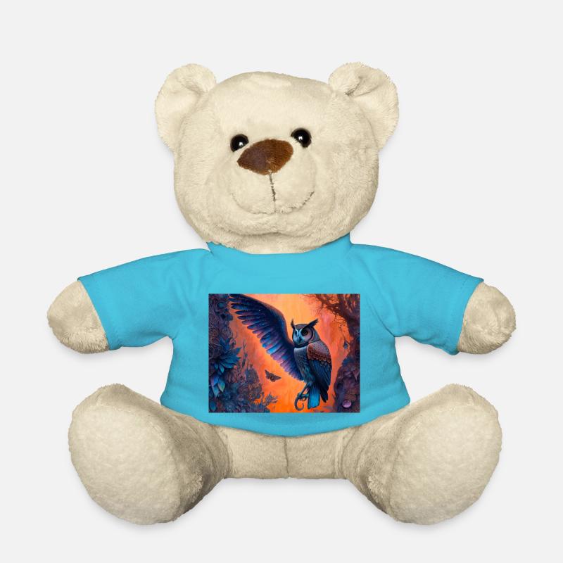 Eule - Teddy - Atollblau