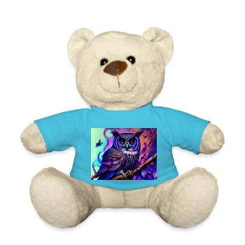Owl - Teddy Bear - atoll blue - Front