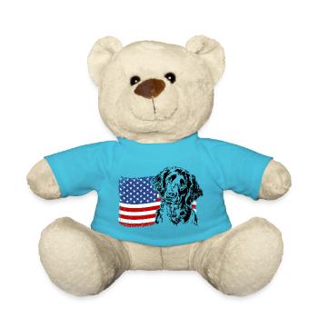 Großer Münsterländer Amerika Fahne Hunde Wilsigns - Teddy - Atollblau - Vorne
