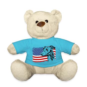 Italian Greyhound America Flag Dogs - Nounours - bleu outremer - Devant