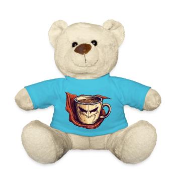 Le super-héros du café comme sauveur le matin - Nounours - bleu outremer - Devant