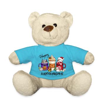 Happy HalloThankMas Vibes Coffee - Teddy Bear - atoll blue - Front