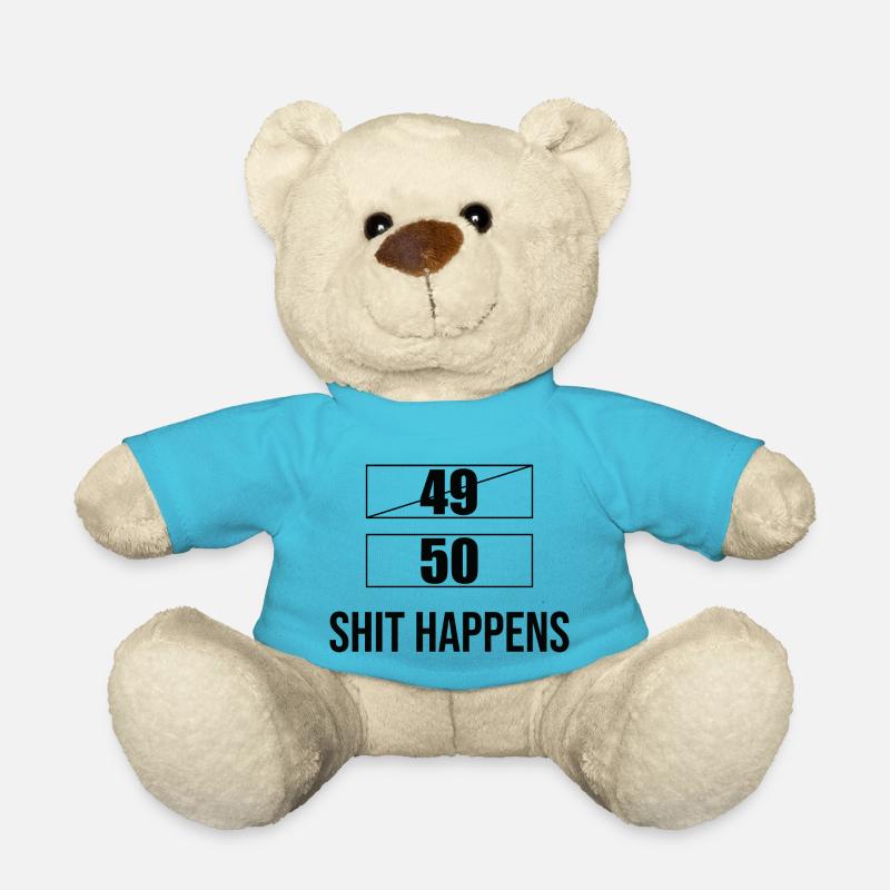 Funny saying 50th birthday - Teddy Bear - atoll blue
