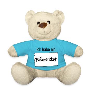 Ich habe ein Fußbusticket - Teddy - Atollblau - Vorne