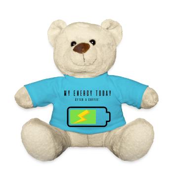 Wiederaufladbare Batterie mit Kaffee | Kaffeeliebhaber - Teddy - Atollblau - Vorne