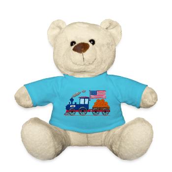 Chemin de fer de basket-ball de drapeau des États-Unis - Nounours - bleu outremer - Devant
