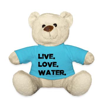 Swimming Pool Bday Swimming Love - Teddy Bear - atoll blue - Front