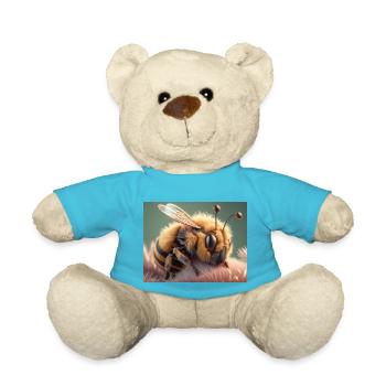 Cute animals doing hibernation – bee - Teddy Bear - atoll blue - Front