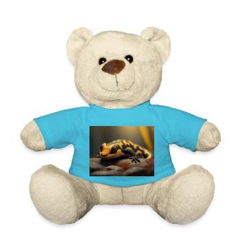 Cute animals doing hibernation – fire salamander - Teddy Bear - atoll blue - Front