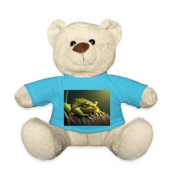 Cute animals doing hibernation – frog - Teddy Bear - atoll blue - Front