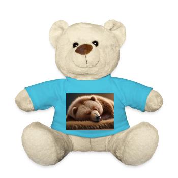 Cute animals doing hibernation – brown bear - Teddy Bear - atoll blue - Front