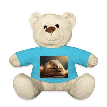 Cute animals doing hibernation – marmot - Teddy Bear - atoll blue - Front