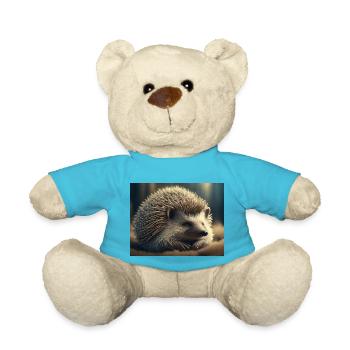 Cute animals doing hibernation – brown bear - Teddy Bear - atoll blue - Front