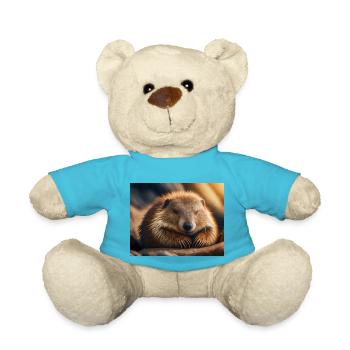 Cute animals doing hibernation – marmot - Teddy Bear - atoll blue - Front