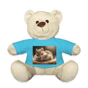 Cute animals doing hibernation – chipmunk - Teddy Bear - atoll blue - Front