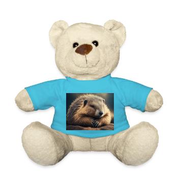 Cute animals doing hibernation – marmot - Teddy Bear - atoll blue - Front