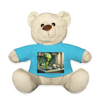 mignon petit vert rétro vintage alien tous les jours - Nounours - bleu outremer - Devant