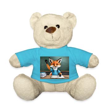 Niedlicher kleiner Unhold, Fuchs, der seine Hand hebt - Teddy - Atollblau - Vorne