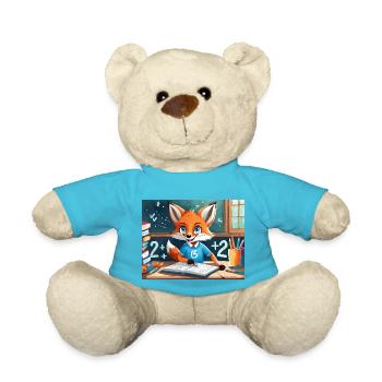 cute little fiend fox everyday life – math - Teddy Bear - atoll blue - Front