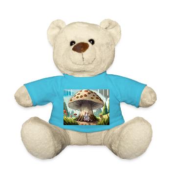 german nursery rhymes illustrated it's raining - Teddy Bear - atoll blue - Front