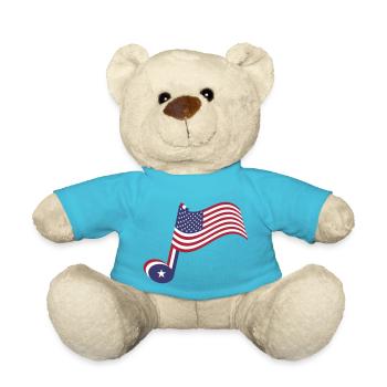 Country-Musik-Note und Spangled-Banner - Teddy - Atollblau - Vorne