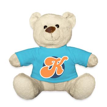 Buchstabe k sport orange - Teddy - Atollblau - Vorne