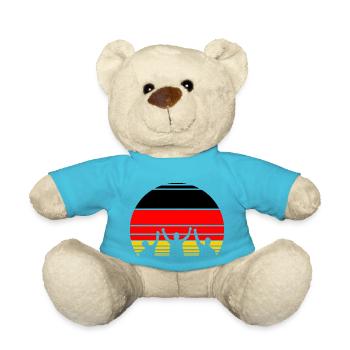 Allemagne Goal & Win : Célébration rétro du coucher de soleil 2024 - Nounours - bleu outremer - Devant
