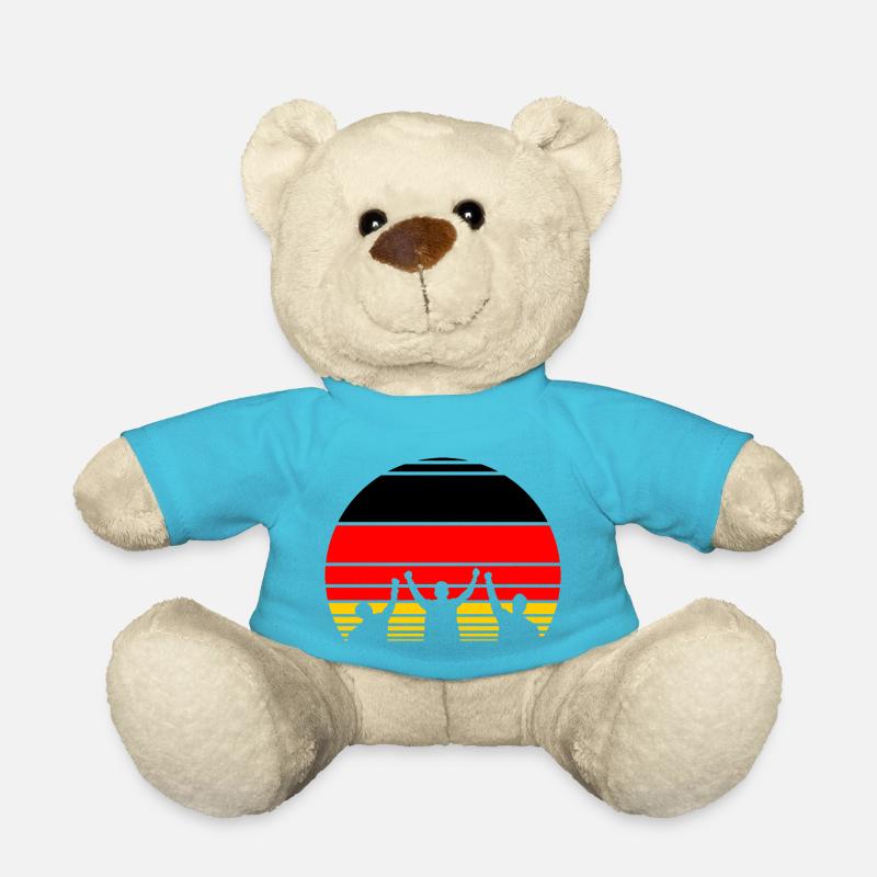Deutschland Tor & Sieg: Retro Sunset Jubel 2024 - Teddy - Atollblau