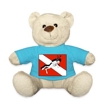 Scuba Diving Diving Sports Underwater - Teddy Bear - atoll blue - Front