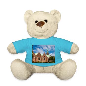 Abbey Church Klosterkirken Aarhus City in Denmark - Teddy Bear - atoll blue - Front