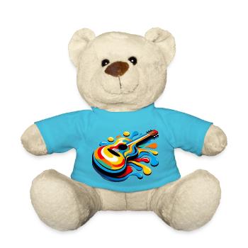 Schmelzende Regenbogen-Gitarre - Teddy - Atollblau - Vorne