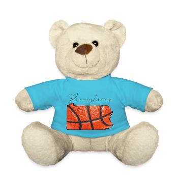 Basketball in Pennsylvania State Map PA - Teddy Bear - atoll blue - Front