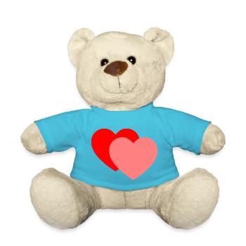 2 Hearts - Teddy Bear - atoll blue - Front
