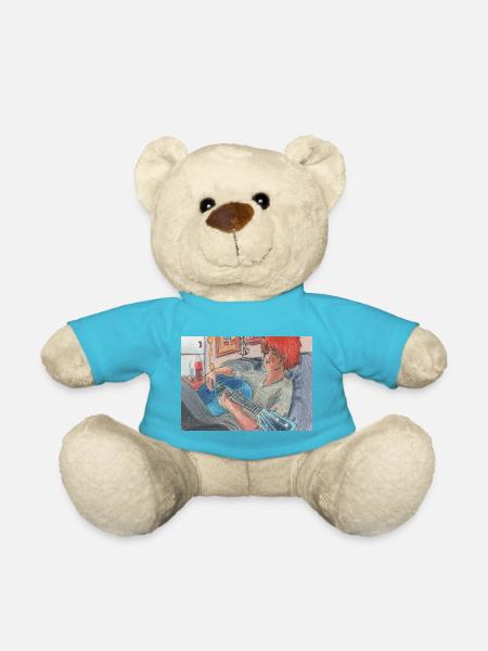 Guitare bleue - Nounours - bleu outremer