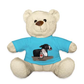 Bull Terrier « J’aime le café » - Nounours - bleu outremer - Devant
