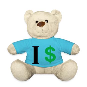 Lettre i dollar - Nounours - bleu outremer - Devant