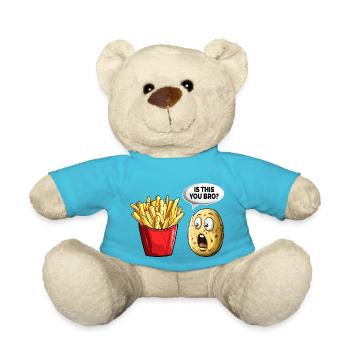 Lustige French Fries Pommes Kartoffel - Teddy - Atollblau - Vorne